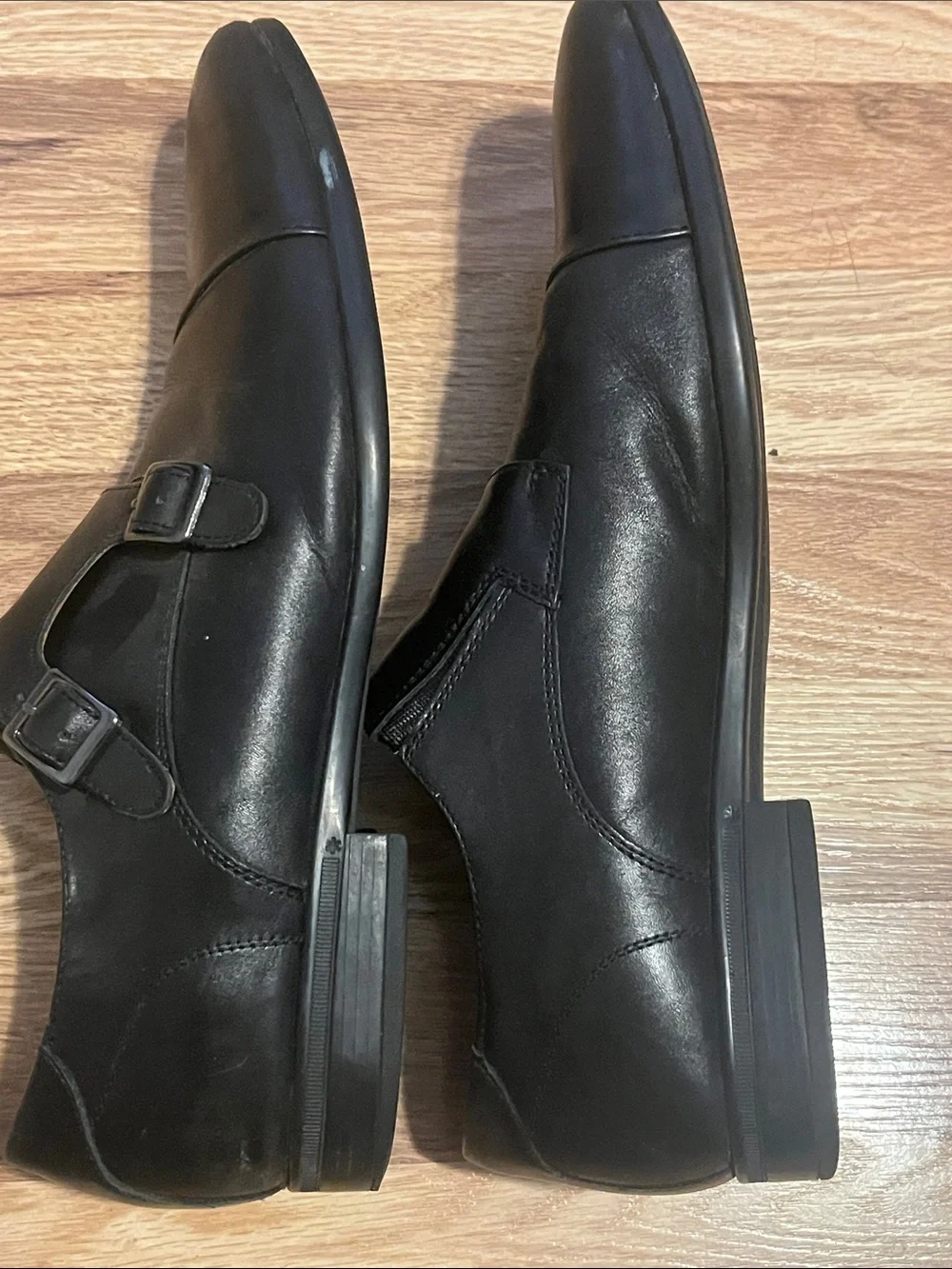 Aldo Black Leather Double Monk Strap Oxfords